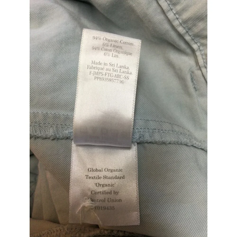 Everlane Womens Short Sleeve Denim Jumpsuit Coveralls Organic Cotton Linen Sz 8